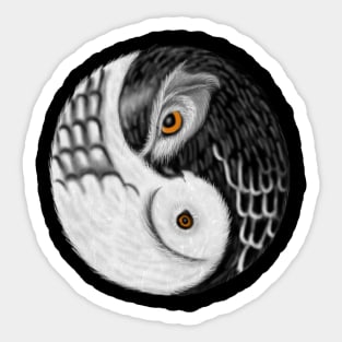 Owl Yin Yang, Love Owls, Zen Meditation Sticker